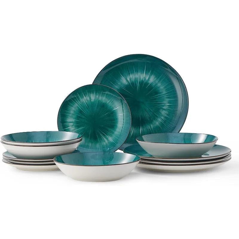 Premium Porcelain Kitchen Dinnerware Set 12pc