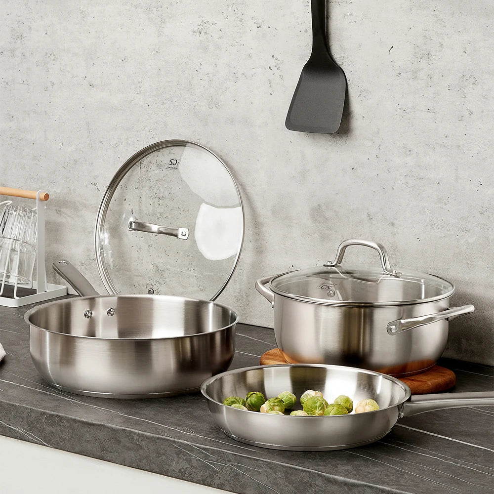 10pcs Stainless Steel Cookware Set