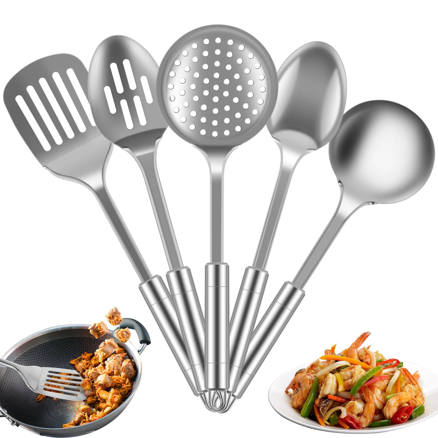 5Pcs Stainless Steel Kitchen Cooking Utensils Set