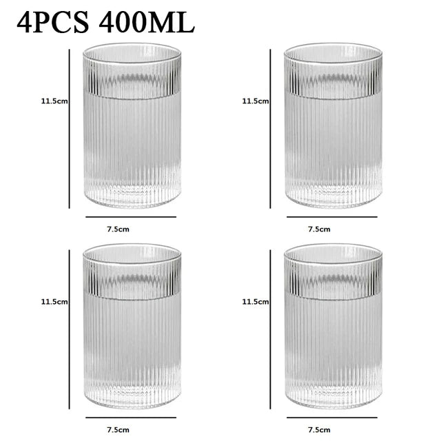 1/3/6pc Glass Cups - Wine, Whiskey and Water