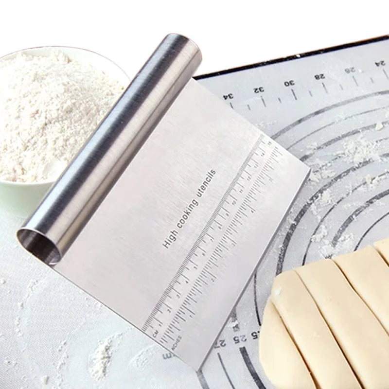 Stainless Steel Dough Pastry Scraper, Cutter, Chopper with Measuring Scale