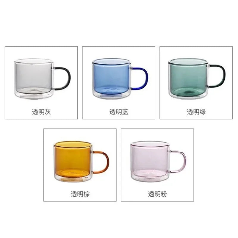 Multicolored Glass Coffee Mugs