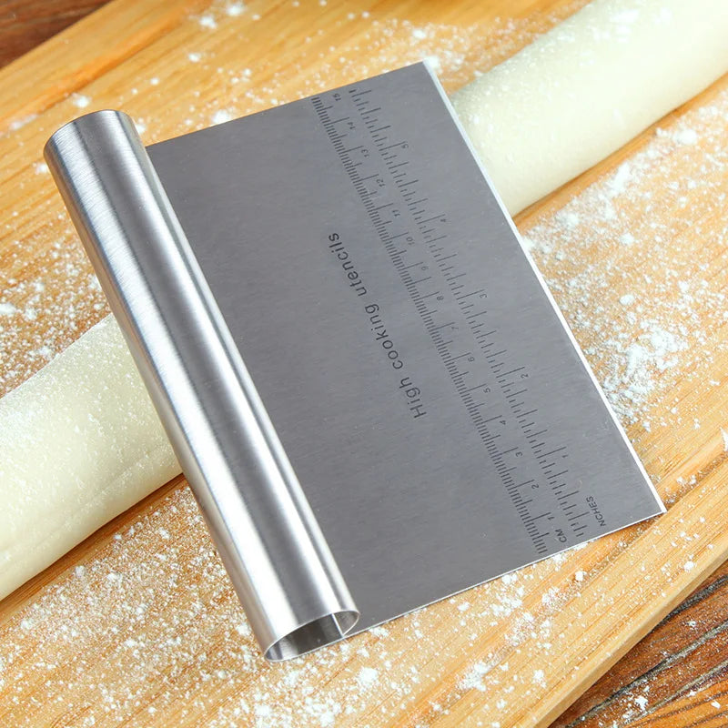 Stainless Steel Dough Pastry Scraper, Cutter, Chopper with Measuring Scale