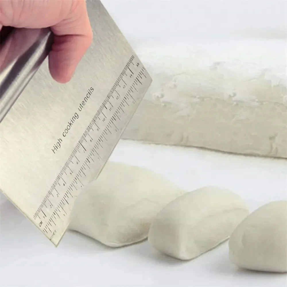 Stainless Steel Dough Pastry Scraper, Cutter, Chopper with Measuring Scale