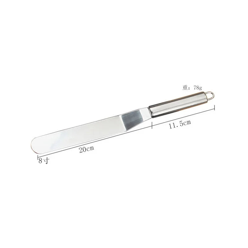 6/8/10/12 Inch Stainless Steel Frosting Spatula Straight & Curved