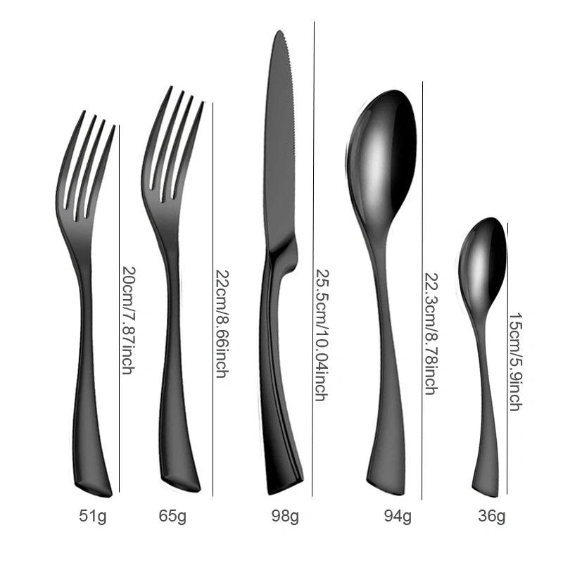 Western Black Stainless Steel Dinning Set 20pc