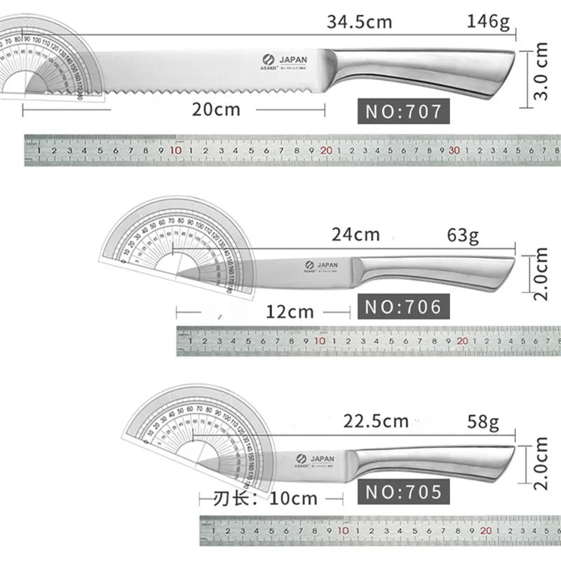 Stainless Steel Kitchen Knives Set - Single/Set Options Available