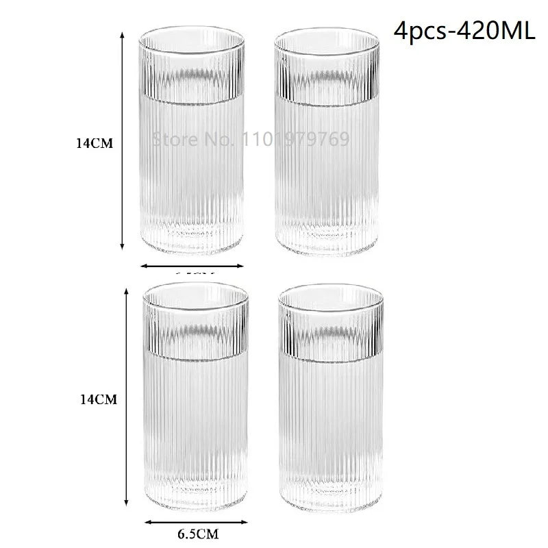 1/3/6pc Glass Cups - Wine, Whiskey and Water
