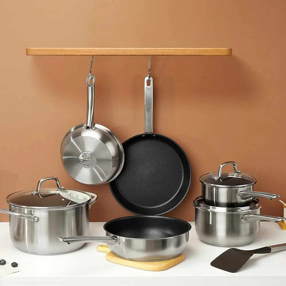 10 Pcs Stainless Steel Cookware Set