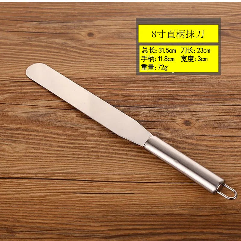 6/8/10/12 Inch Stainless Steel Frosting Spatula Straight & Curved