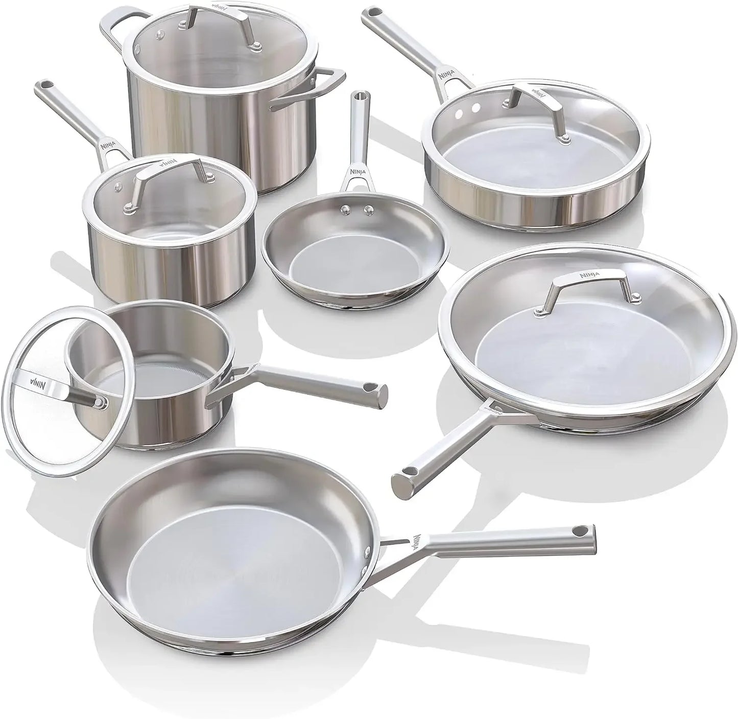 Stainless Steel Cookware 12 Piece Pots & Pans Set