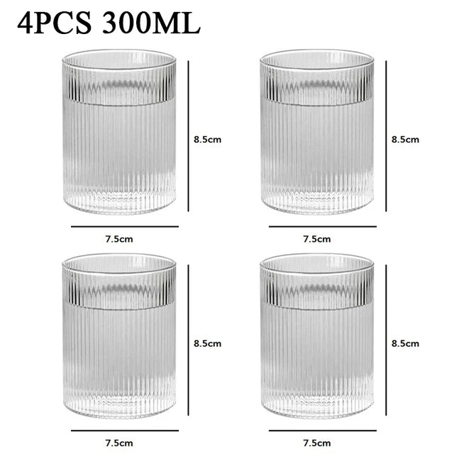 1/3/6pc Glass Cups - Wine, Whiskey and Water