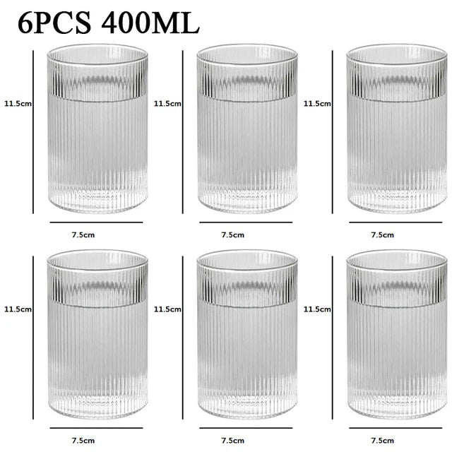 1/3/6pc Glass Cups - Wine, Whiskey and Water