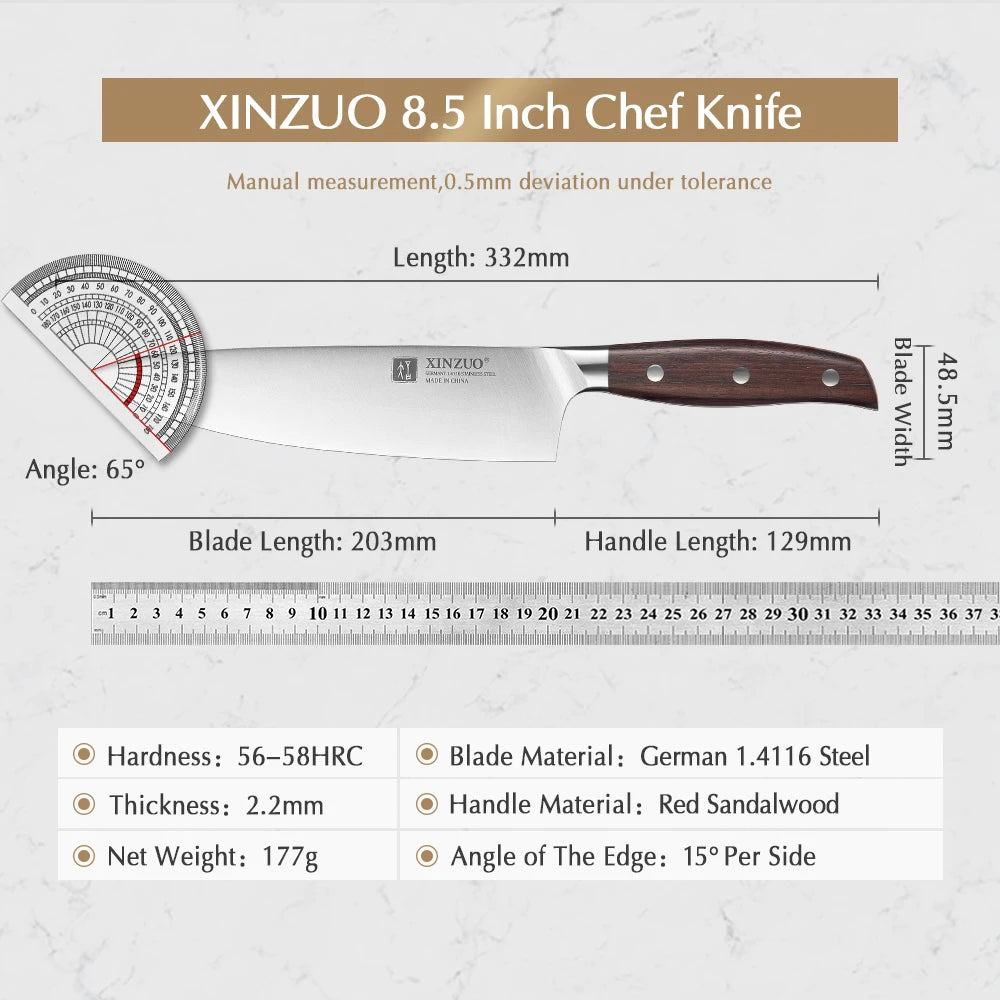 XINZUO 8'' Stainless Steel German Made Chef knife