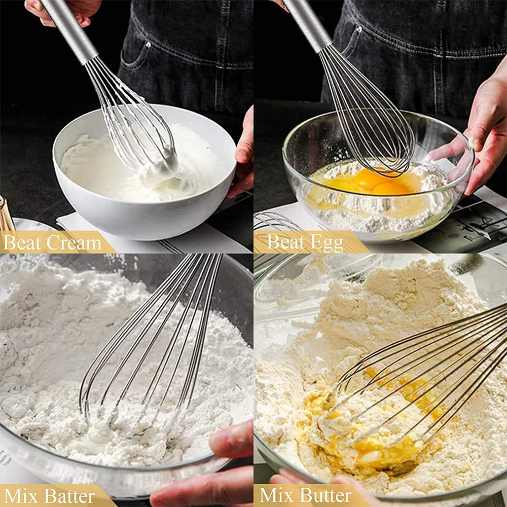 3 Pack Stainless Steel Whisk 8/10/12 Inch