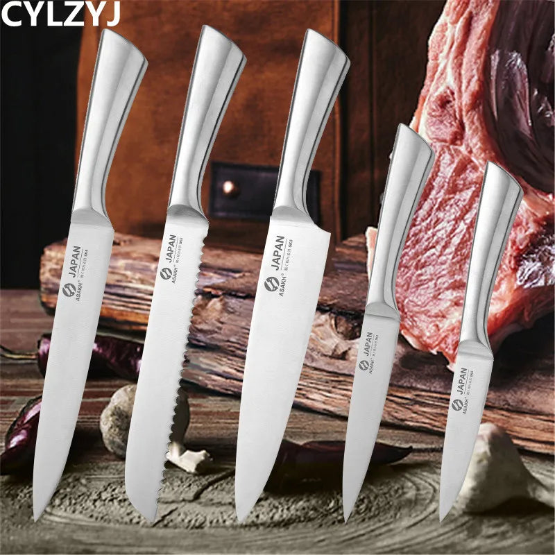 Stainless Steel Kitchen Knives Set - Single/Set Options Available