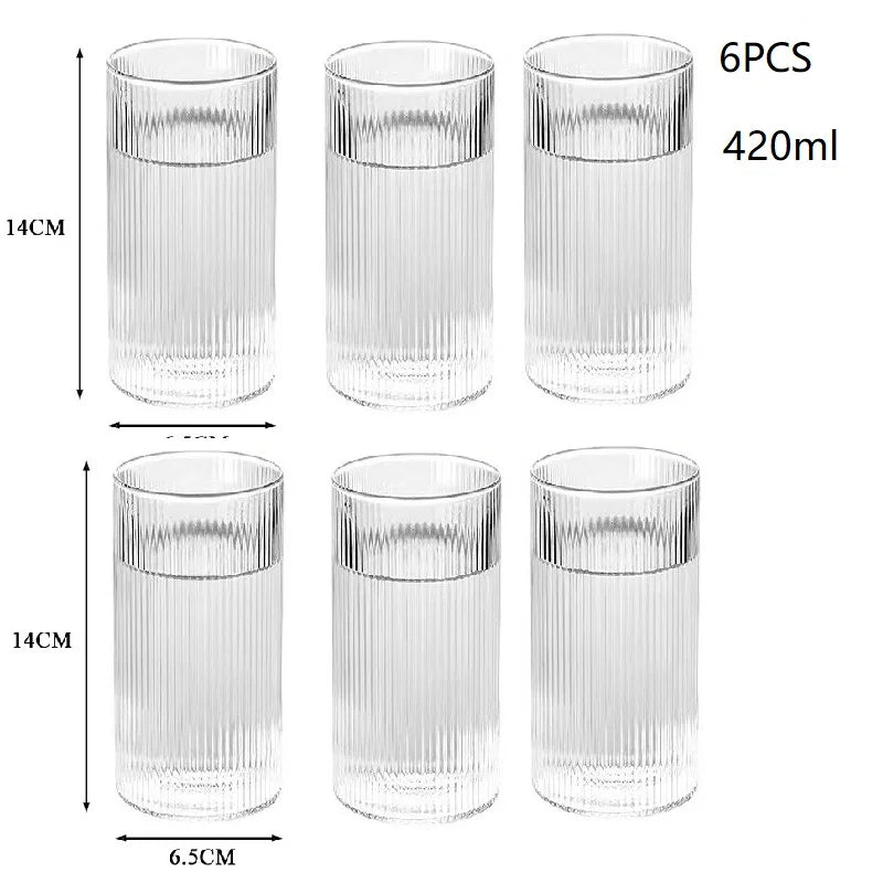 1/3/6pc Glass Cups - Wine, Whiskey and Water