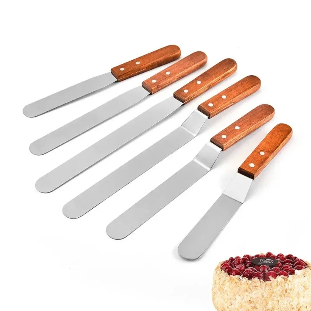 6/8/10/12 Inch Stainless Steel Frosting Spatula Straight & Curved
