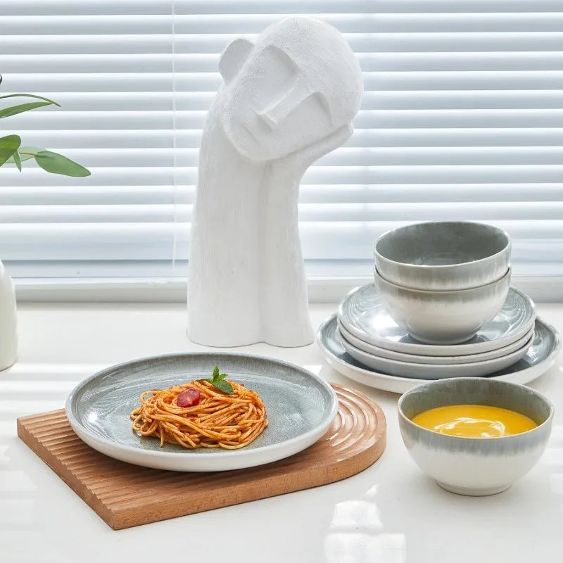 Gradient Green Stoneware 12pc Dinnerware Set