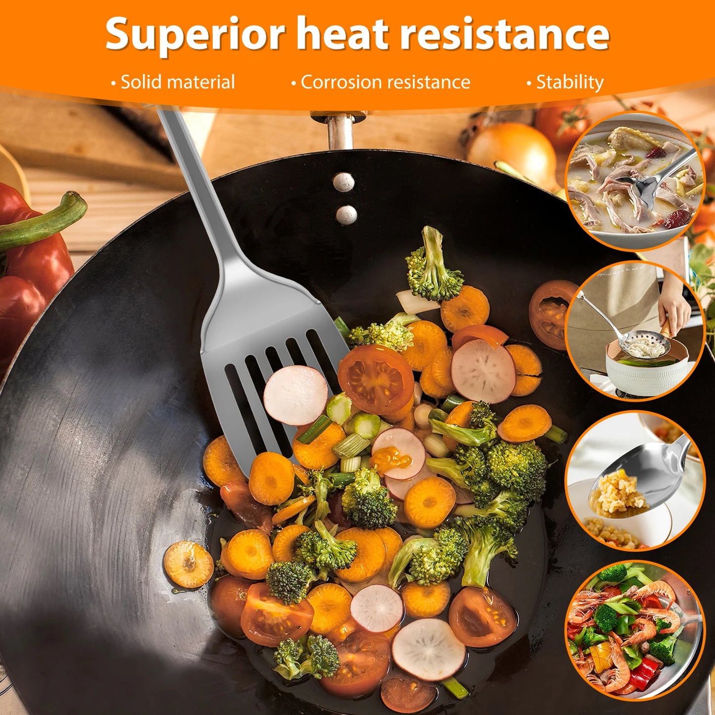 5Pcs Stainless Steel Kitchen Cooking Utensils Set