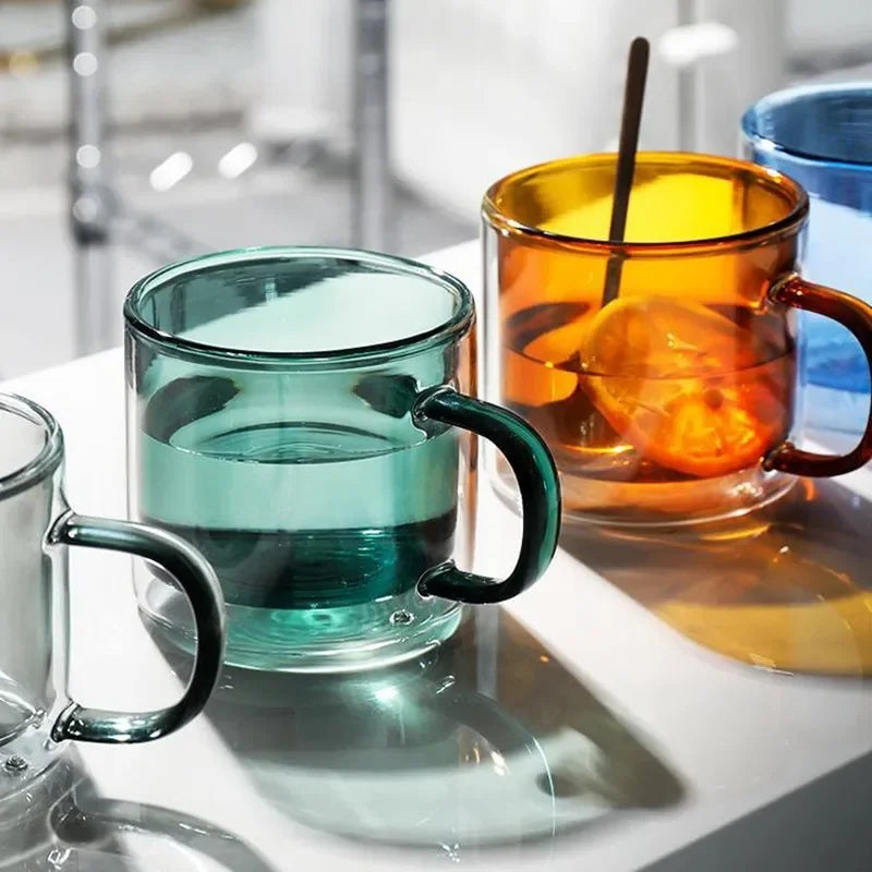 Multicolored Glass Coffee Mugs