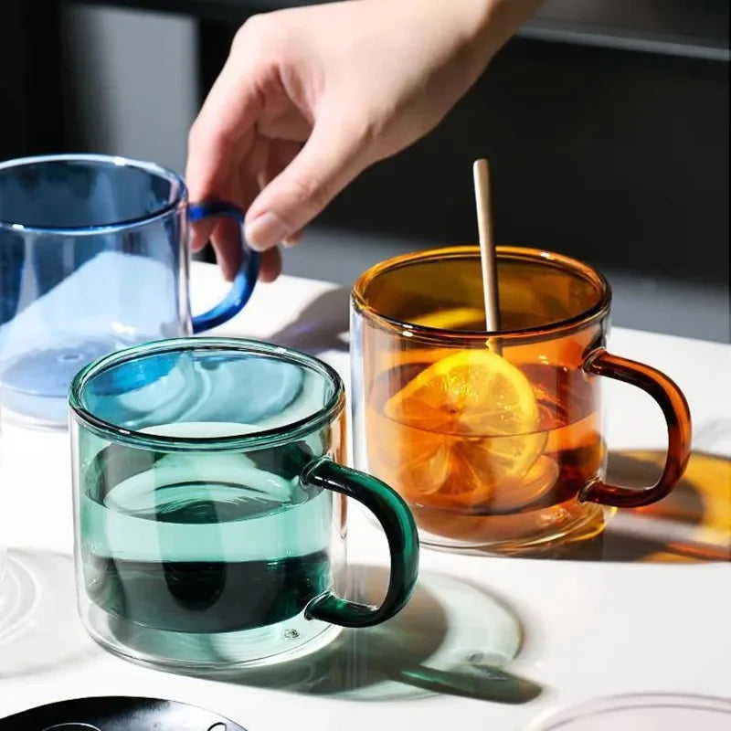 Multicolored Glass Coffee Mugs