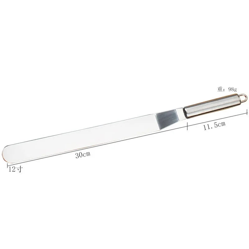 6/8/10/12 Inch Stainless Steel Frosting Spatula Straight & Curved